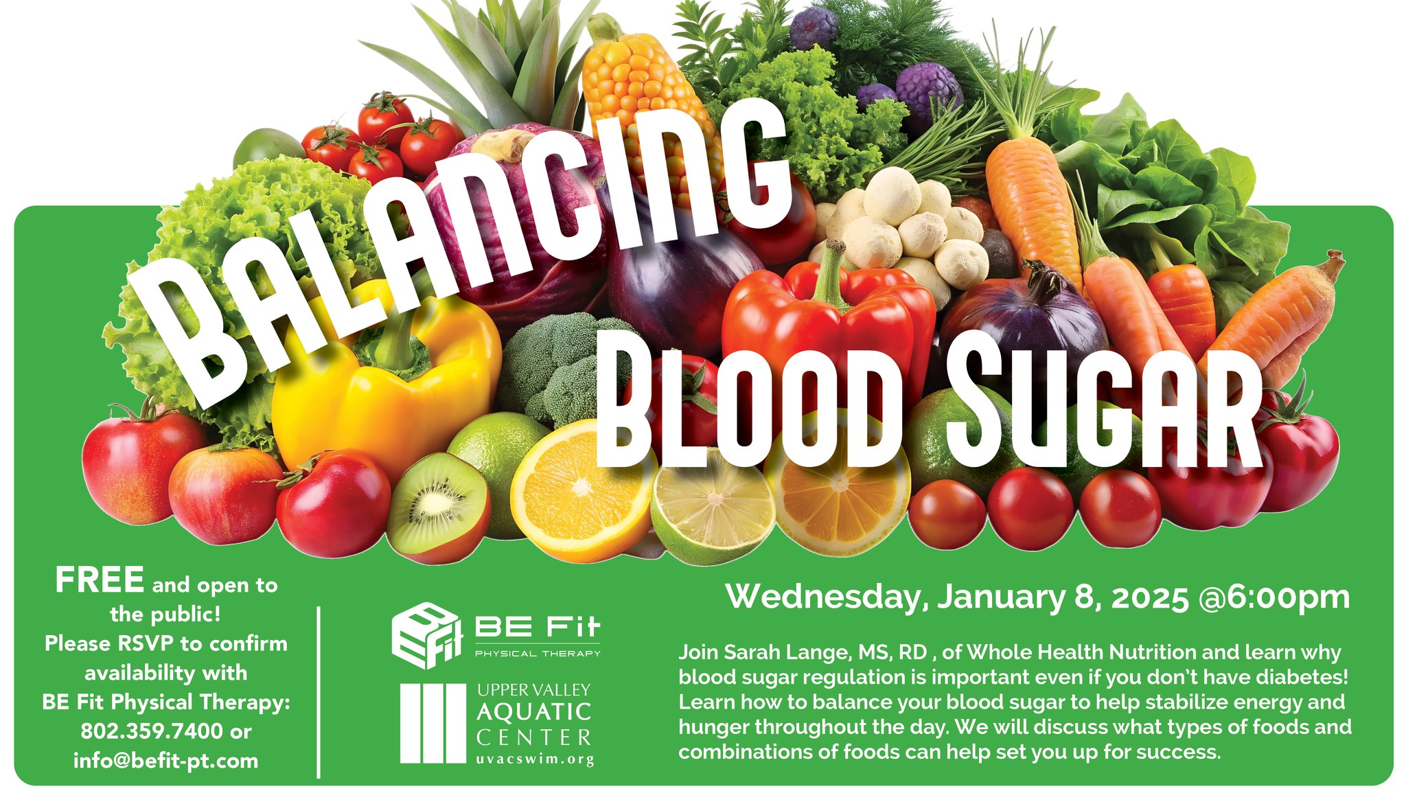 Balancing Blood Sugar: Part of the Healthy & Fit Lecture Series at UVAC